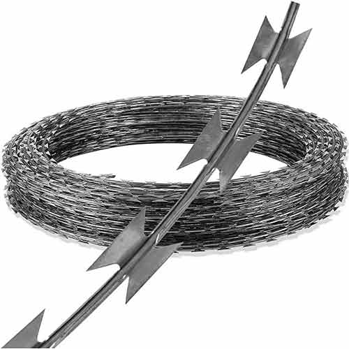 electro galvanized spiral concertina razor barbed wire fence topping Anti-theft Protection